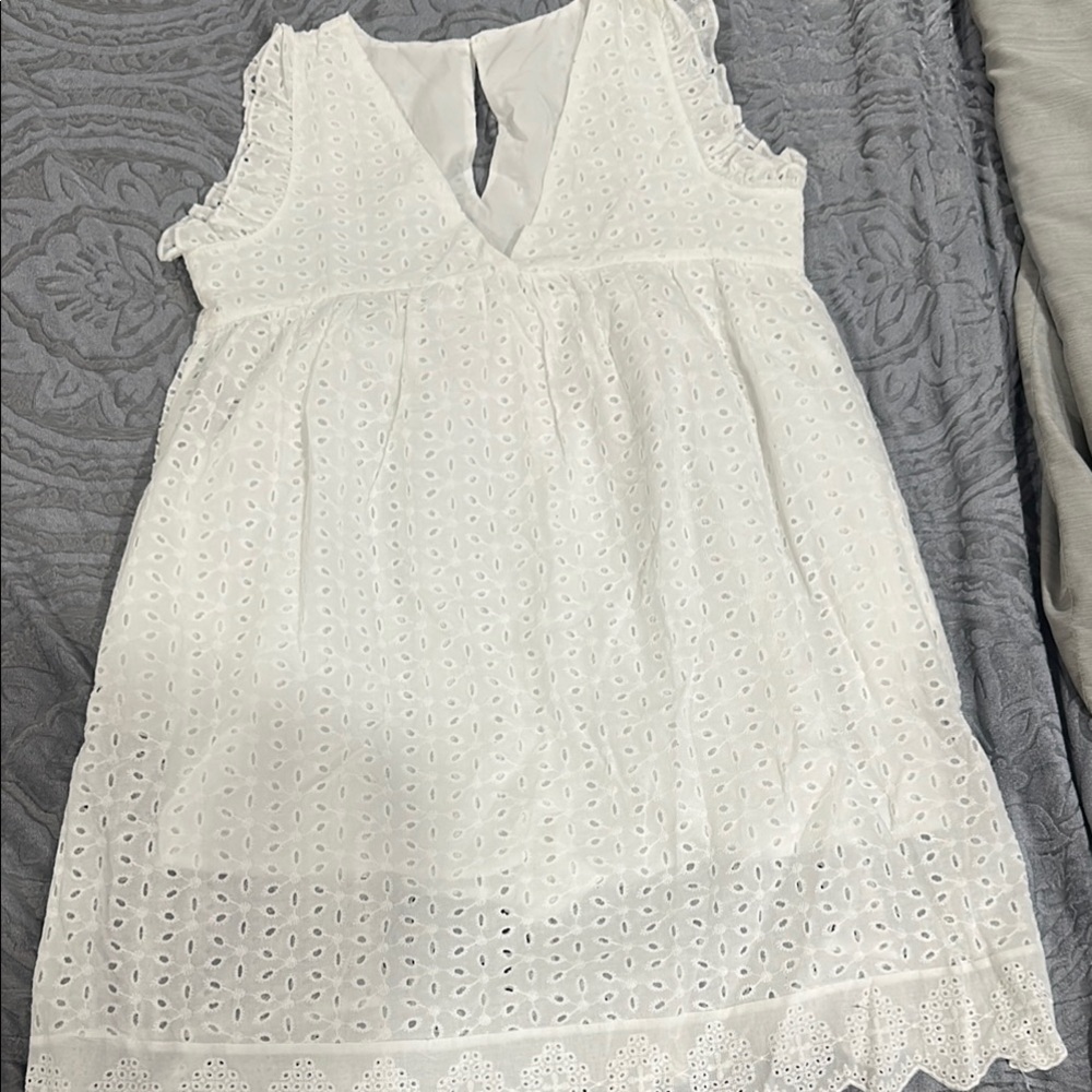 Cream Sleeveless V-Neck Sundress